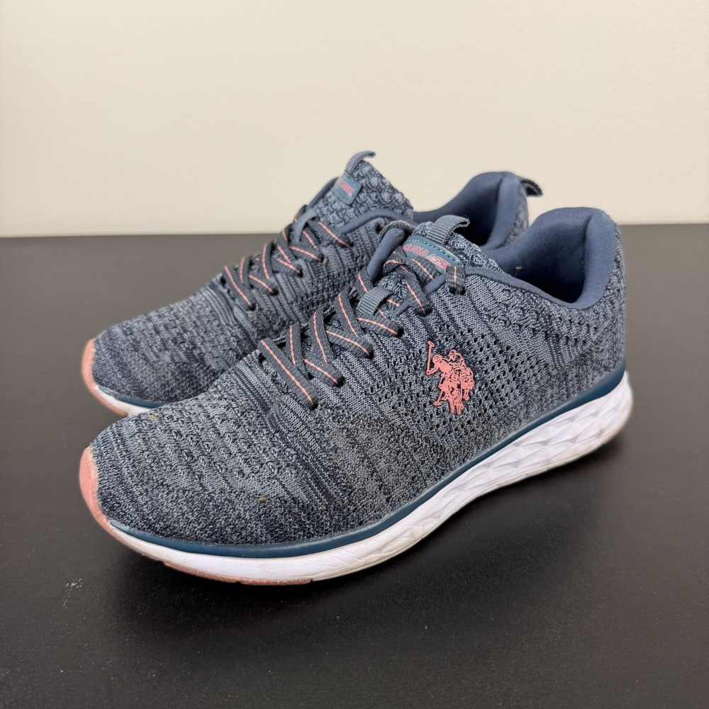 U.S. Polo Assn. Fana-K Running Shoes Women 7 Blue Mesh Lace Up Athletic Sneakers